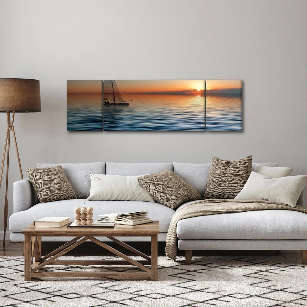 Obraz - Żaglówki na morzu (170x50 cm)
