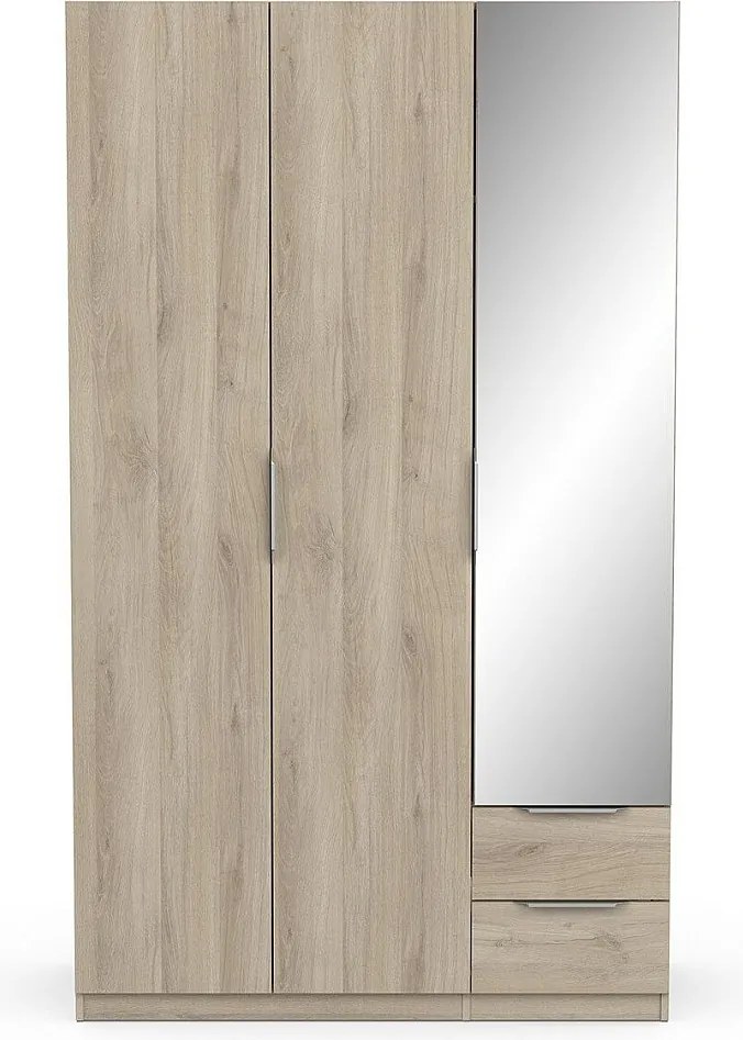 Szafa Ghost z 3 drzwiami, 2 szufladami i 1 lustrem - L119,4 cm