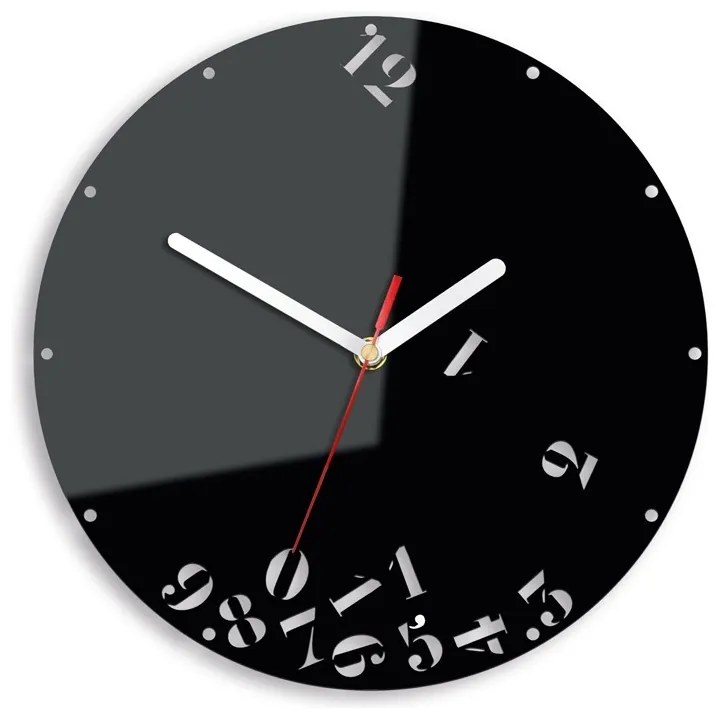 Zegar na ścianę cichy nowoczesny akrylowy czarny ozdobny - spadające cyfy