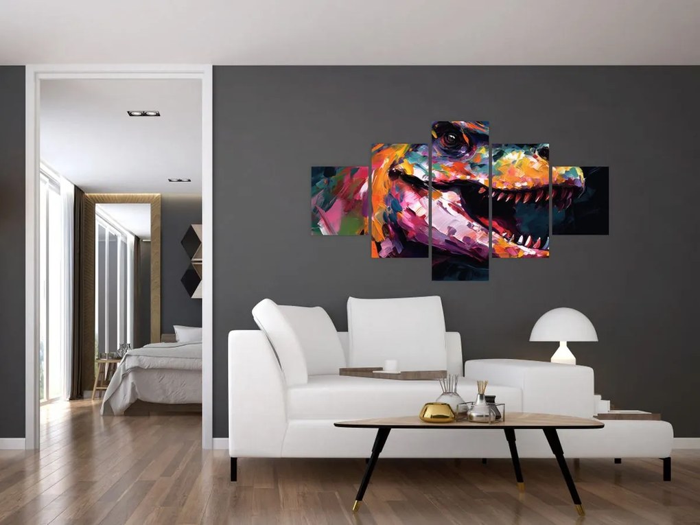 Obraz - Dinozaur, malarstwo (125x70 cm)
