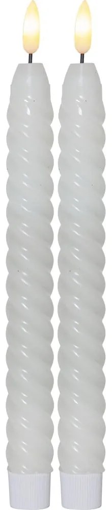 Zestaw 2 białych woskowych świec LED Star Trading Flamme Swirl Antique, wys. 25 cm
