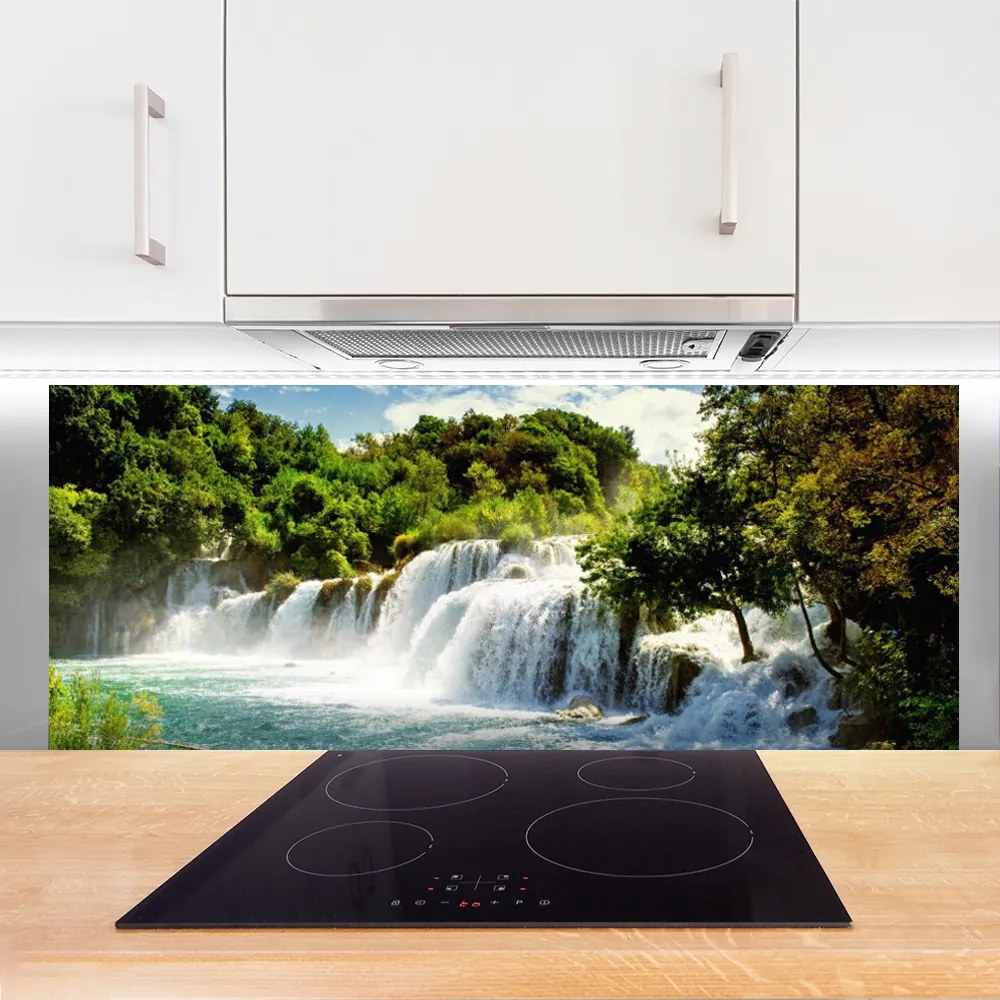 Panel Szklany Dziki Wodospad w Sercu Lasu