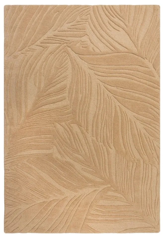 Jasnobrązowy dywan wełniany Flair Rugs Lino Leaf, 160x230 cm