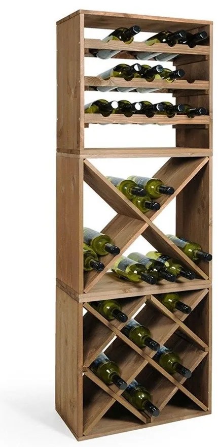 Stojak na wino, regał z półkami na 15 butelek z możliwością stworzenia dużego modułu