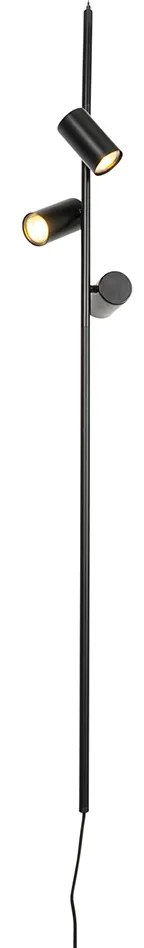 Lampa wisząca czarna z włącznikiem nożnym 3-światłowa - Jeana Luxe Nowoczesny Oswietlenie wewnetrzne