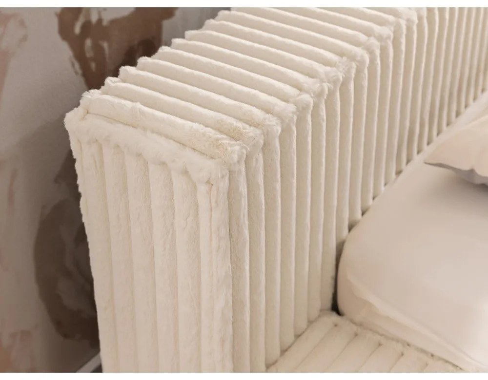 Beżowe tapicerowane łóżko dwuosobowe ze schowkiem i stelażem 180x200 cm Cloe – Ropez