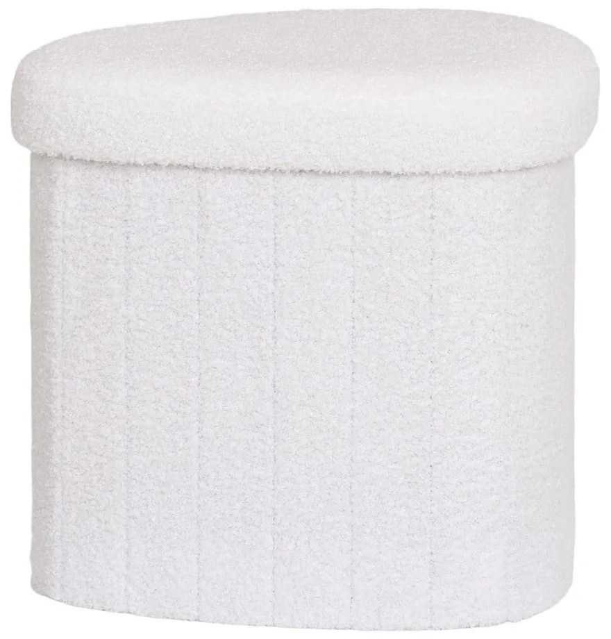 Biały puf z materiału bouclé Medford – House Nordic