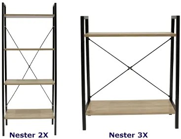 Czarny regał loftowy - Mefis 3X