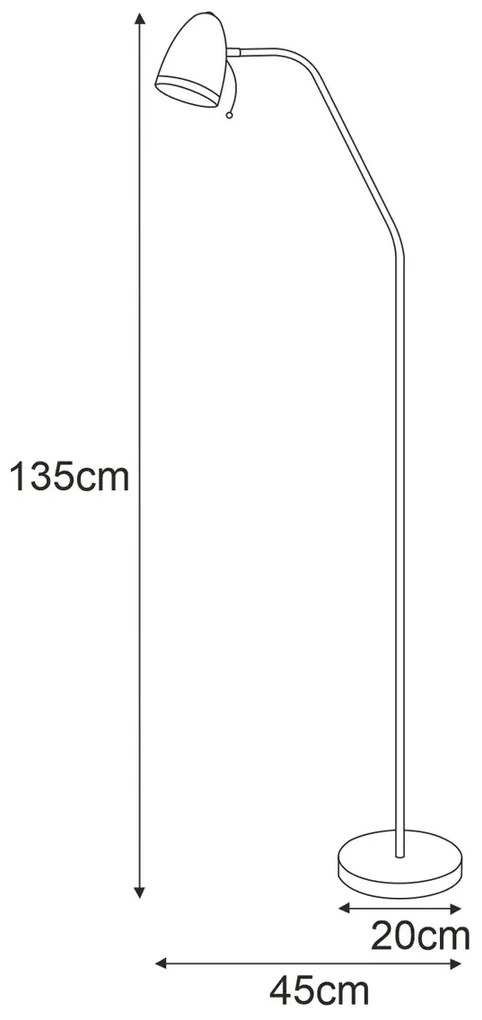 Czarna lampa stojąca do czytania G9-M61