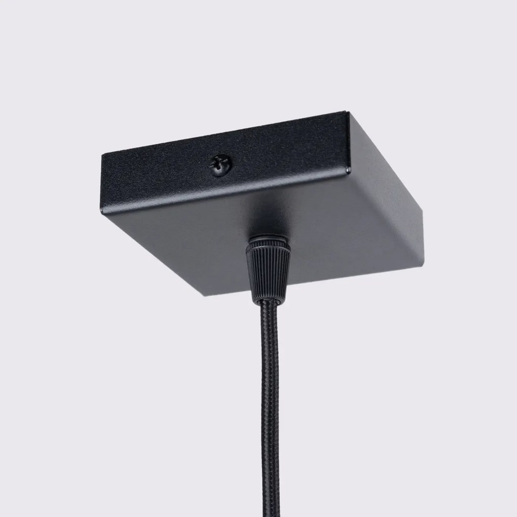 Lampa wisząca KARBON 1 czarna ryflowana SOLLUX  LIGHTING