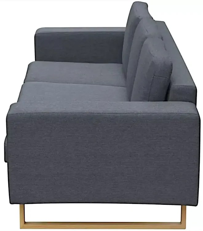 Ciemnoszara 3-osobowa sofa - Drofas