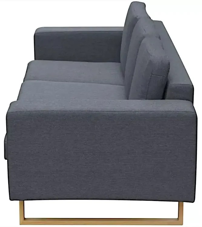 Ciemnoszara 3-osobowa sofa Wopo