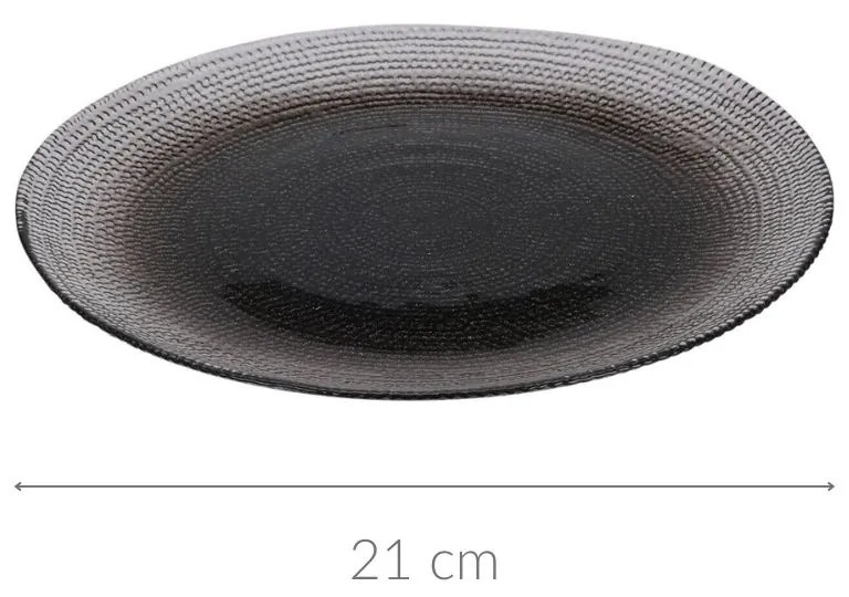 Szklany talerz deserowy LAKRIS, Ø 21 cm