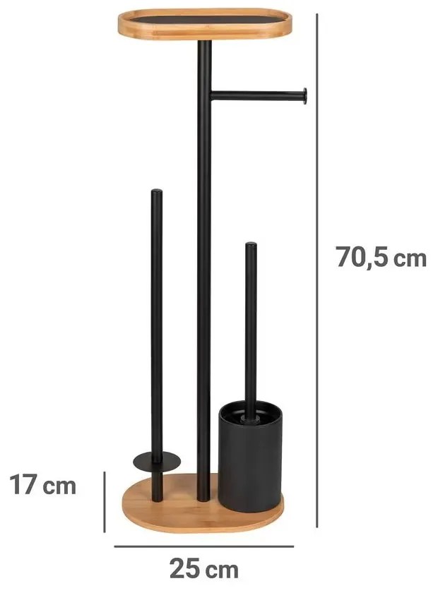 Stojak na papier toaletowy i szczotkę WC z półką na telefon RIVALTA, 4w1