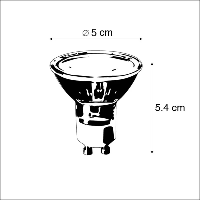 Zestaw 5 żarówek LED GU10 z 3-stopniowym ściemniaczem 5W 260lm 2700K