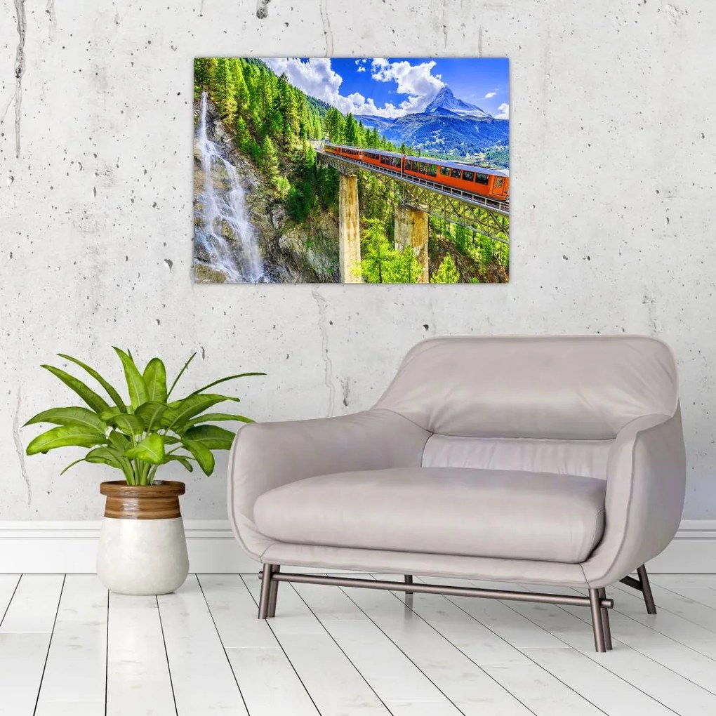 Obraz na szkle - Matterhorn, Zermatt, Wallis, Szwajcaria (70x50 cm)