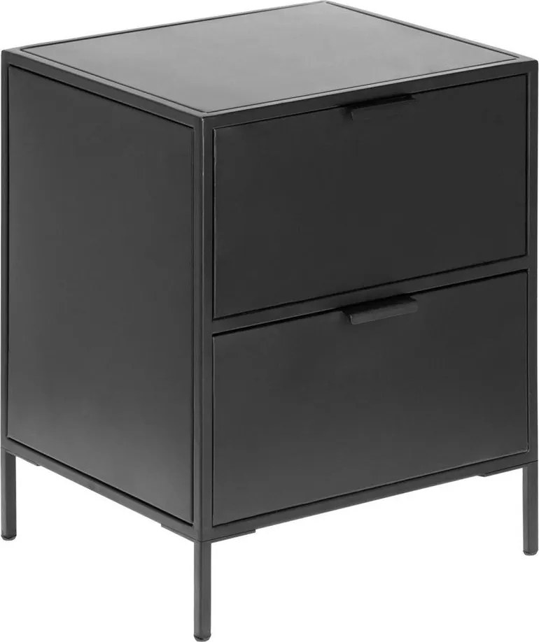 Czarna stalowa szafka nocna Shantay – Kave Home