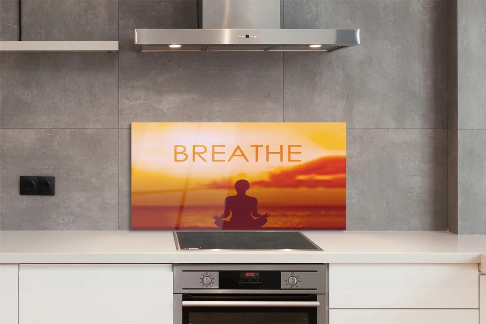 Szklany Panel Kobieta i Napis pod Słońcem