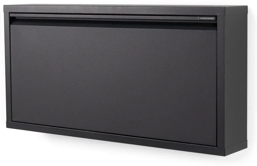 Czarna metalowa uchylna szafka na buty 75x37,5x12,5 cm Billy – Spinder Design