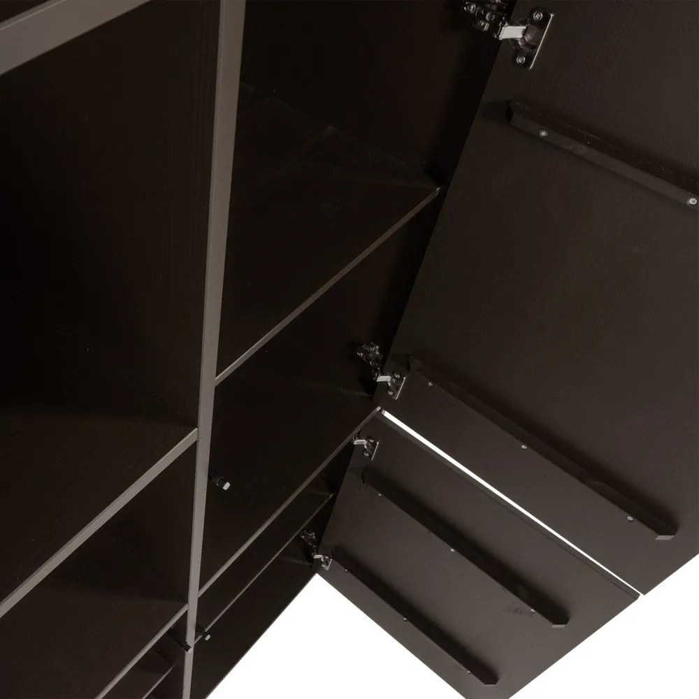 Ciemnobrązowa szafka modułowa z litego drewna sosnowego 108x215 cm Meggy – WOOOD