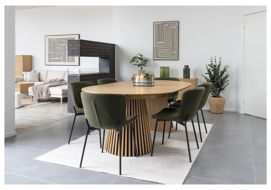 Okrągły rozkładany stół z blatem w dekorze dębu ø 120 cm Osaka – House Nordic