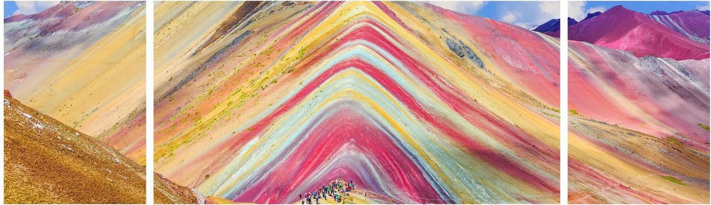 Obraz - Rainbow Mountain, Peru (170x50 cm)