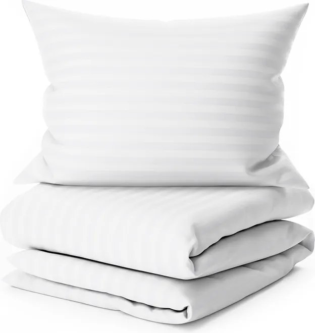 PrzytulneMieszkanie.pl PrzytulneMieszkanie.pl Hotelowa pościel z mikrofibry JASMINE biała - pasek 2 cm, hotelowa kieszeń Rozmiar pościeli: 70 x 90 cm | 140 x 200 cm