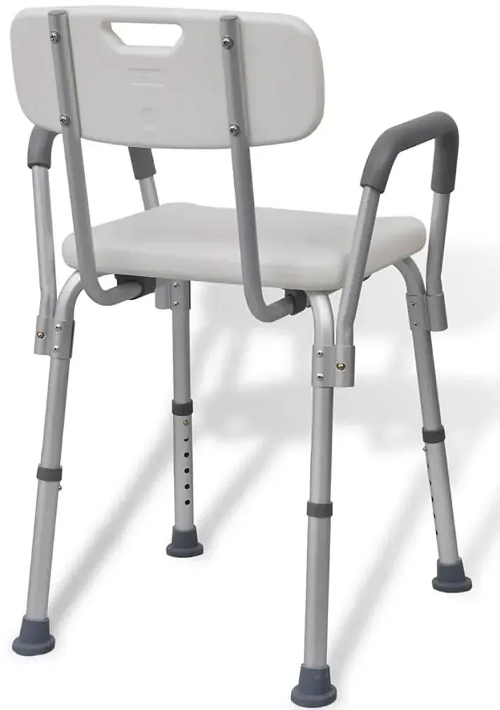 Białe regulowane krzesło pod prysznic W1-C44