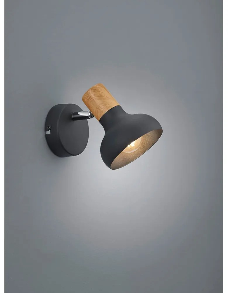 Kinkiet w kolorze matowej czerni ø 10 cm Latika – Reality