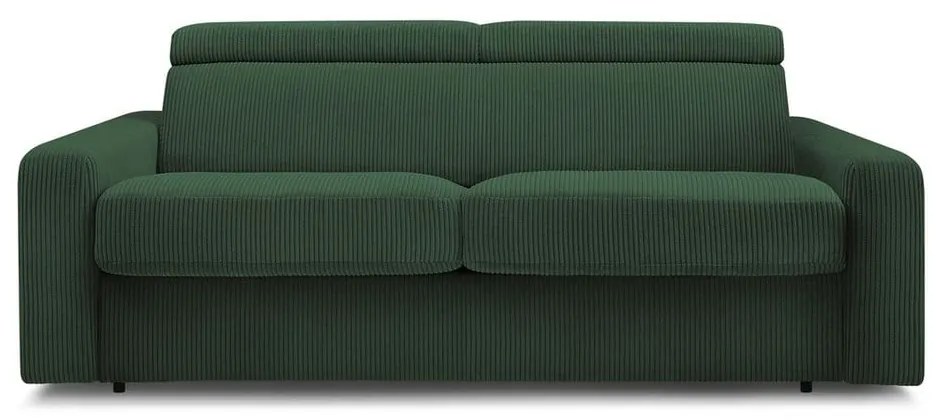 Ciemnozielona sztruksowa rozkładana sofa 215 cm Monaco – Bobochic Paris