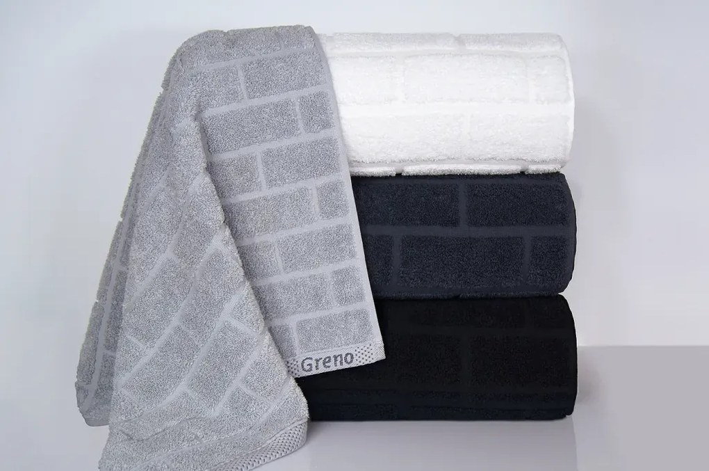 Ręcznik kąpielowy Greno BRICK 70x140 czarny GRENO