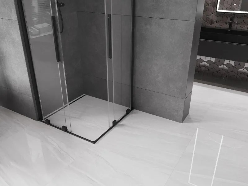 Mexen Velar L Duo kabina prysznicowa rozsuwana 80 x 80 cm, transparent, czarna - 871-080-080-02-03-70