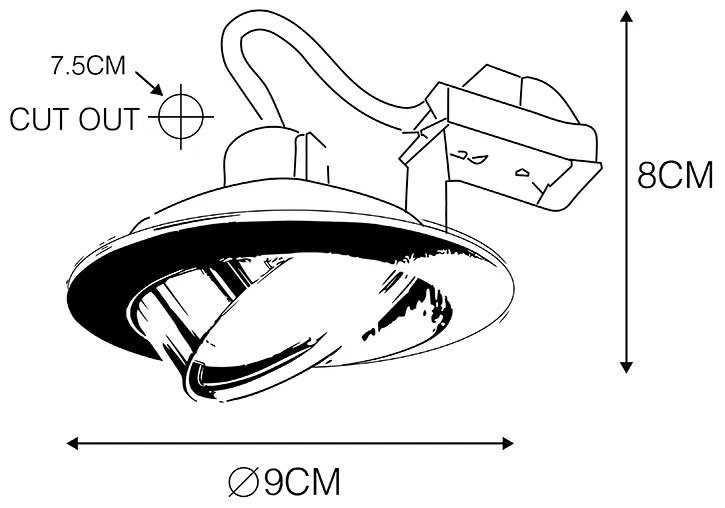 Inteligentny reflektor wpuszczany miedziany z możliwością przechylania, z Wifi GU10 - Cisco