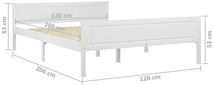 Białe łóżko z litego drewna sosny 120x200 B4-B73
