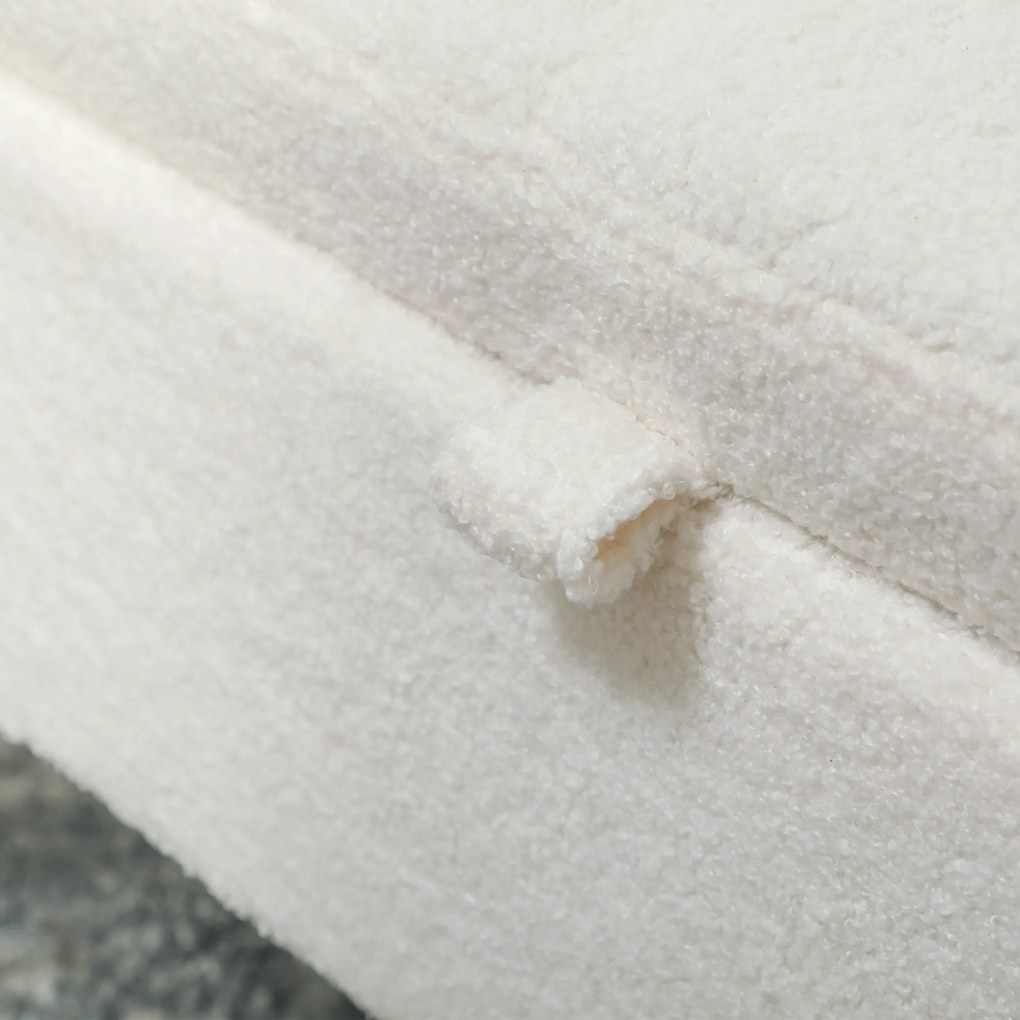 HOMCOM Ławka pikowana z miejscem do przechowywania, pokrywą i metalowymi nogami do salonu, sypialni, przedpokoju, Biała