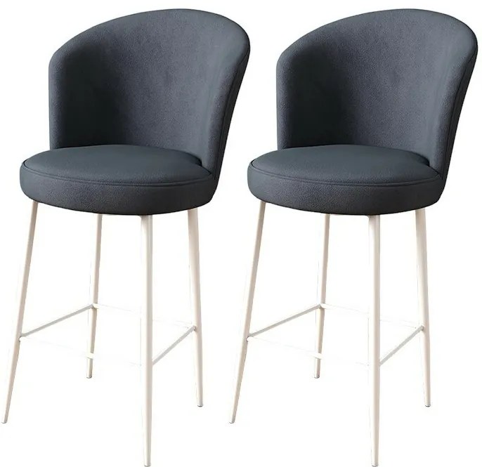 Zestaw krzeseł barowych Fora Anthracite and White,2 szt., 2 szt.