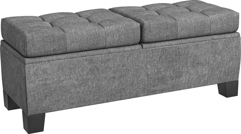 HOMCOM Fondoletto ławka z pojemnikiem tapicerowana, 116x41x47 cm, Szary