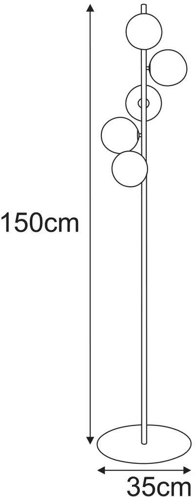 Stojąca lampa z kryształowymi kloszami Z8-S70