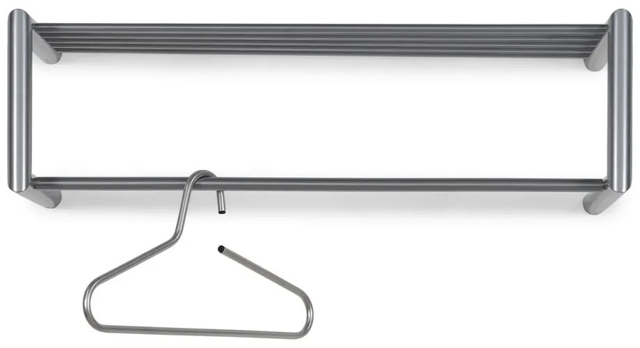 Metalowy wieszak ścienny w kolorze srebra z półką 80 cm Smooth – Spinder Design