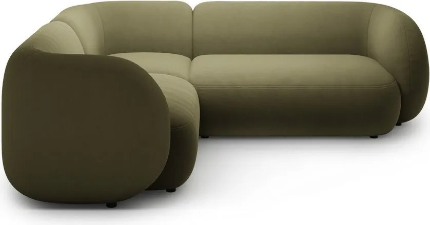 Zielony aksamitny narożnik (lewostronny/w kształcie litery L) Kate – Micadoni