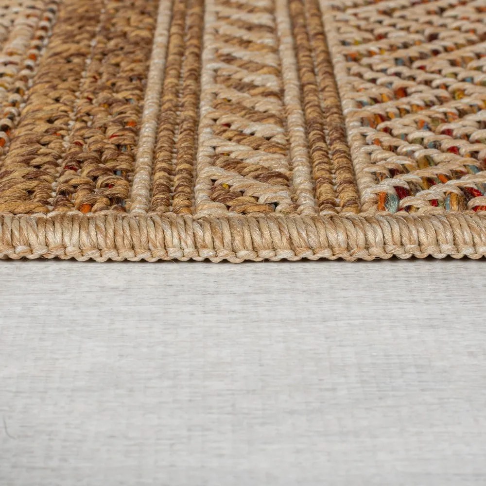 Chodnik odpowiedni na zewnątrz w naturalnym kolorze 80x230 cm Farah Stripe – Flair Rugs