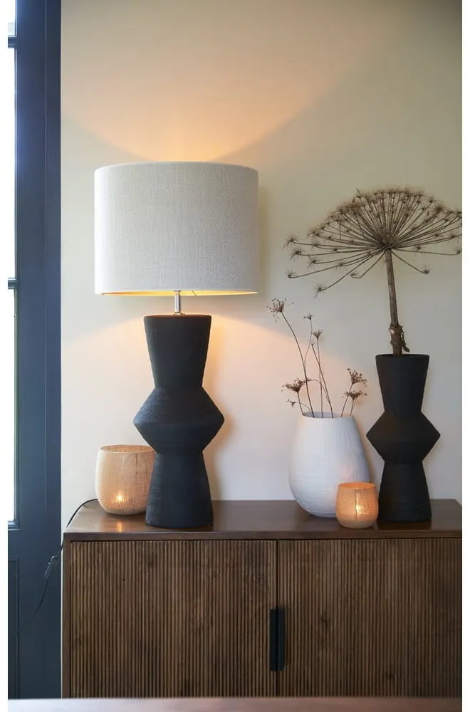 Ciemnobrązowa niska komoda z litego drewna 100x80 cm Bitika – Light & Living