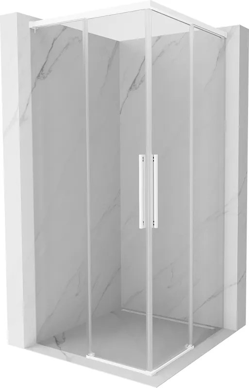 Mexen Rox Duo kabina prysznicowa rozsuwana 100 x 100 cm, transparent, biała - 8C2D-100-100-20-00