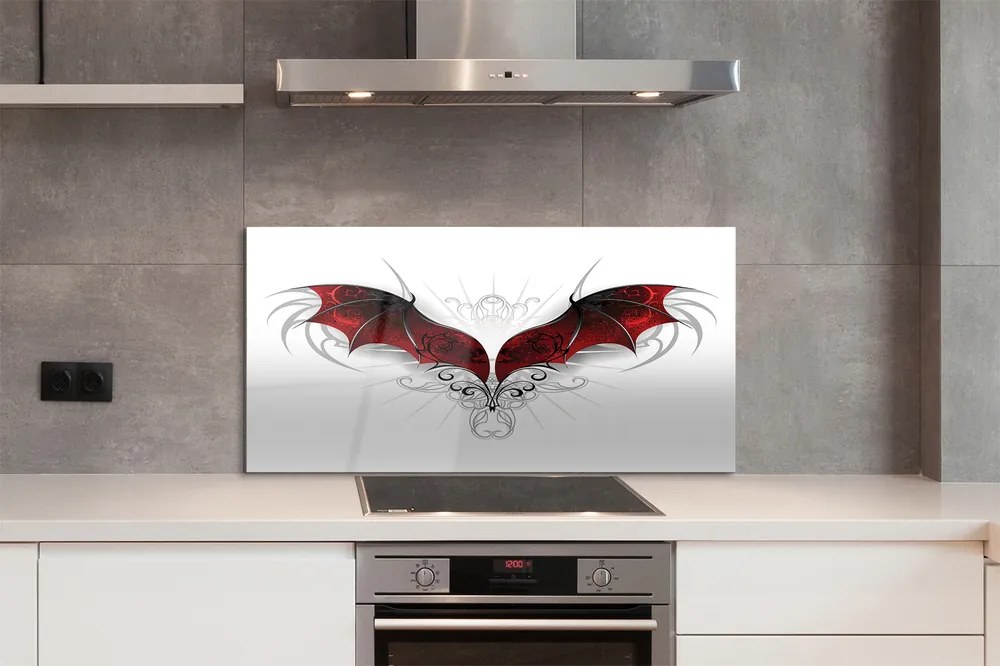 Szkło do Kuchni na Ścianę Rozpięte Skrzydła Smoka