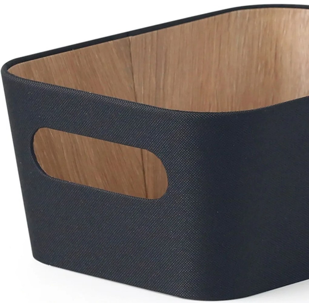 Kitchisimo Zestaw 2 koszyków do przechowywania 26 × 18 × 11 cm, czarny, S