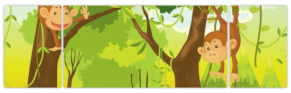 Obraz - Małpy (170x50 cm)