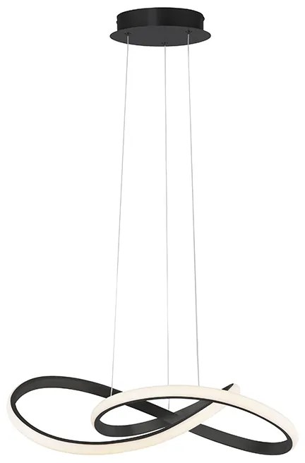 Lampa wisząca czarna 57 cm 3-stopniowy ściemniacz w zestawie z LED - Viola DueDesignerski Oswietlenie wewnetrzne