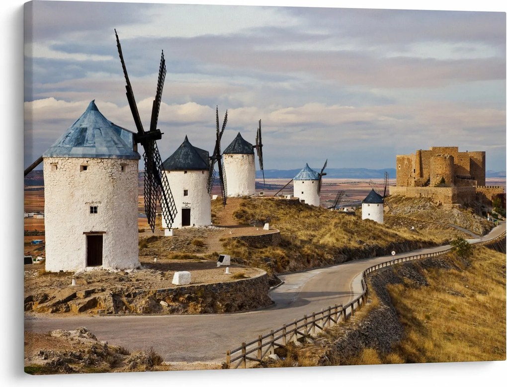 Obraz - Wiatraki Consuegra, Hiszpania (70x50 cm)