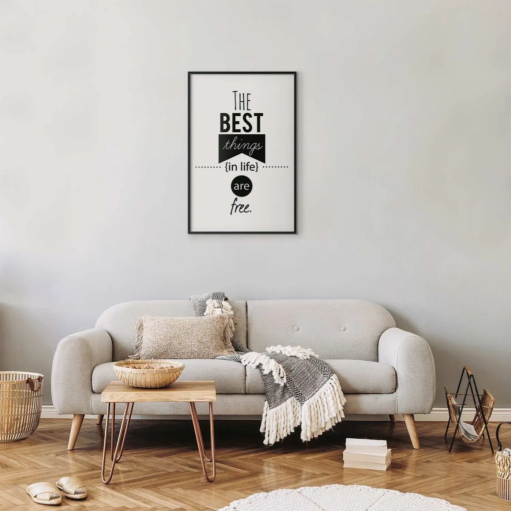 Plakat Best things in life 60x90 cm z ramą czarną z marginesem ARTGEIST B