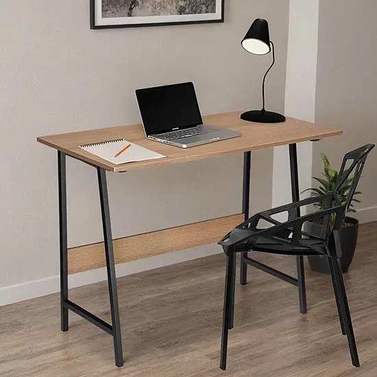 Industrialne biurko z metalowym stelażem modern oak M1-H46